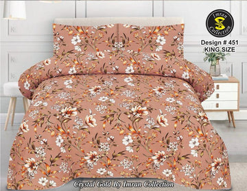 Crystal cotton 3 piece bed sheet