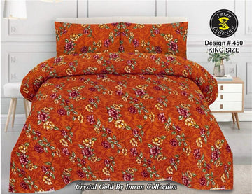 Crystal cotton 3 piece bed sheet
