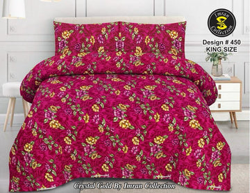 Crystal cotton 3 piece bed sheet