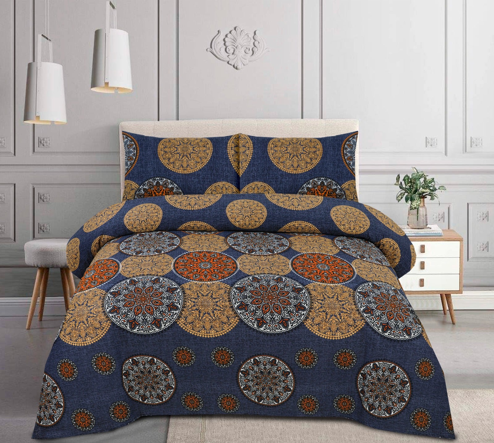 Crystal cotton 3 piece Bed sheet