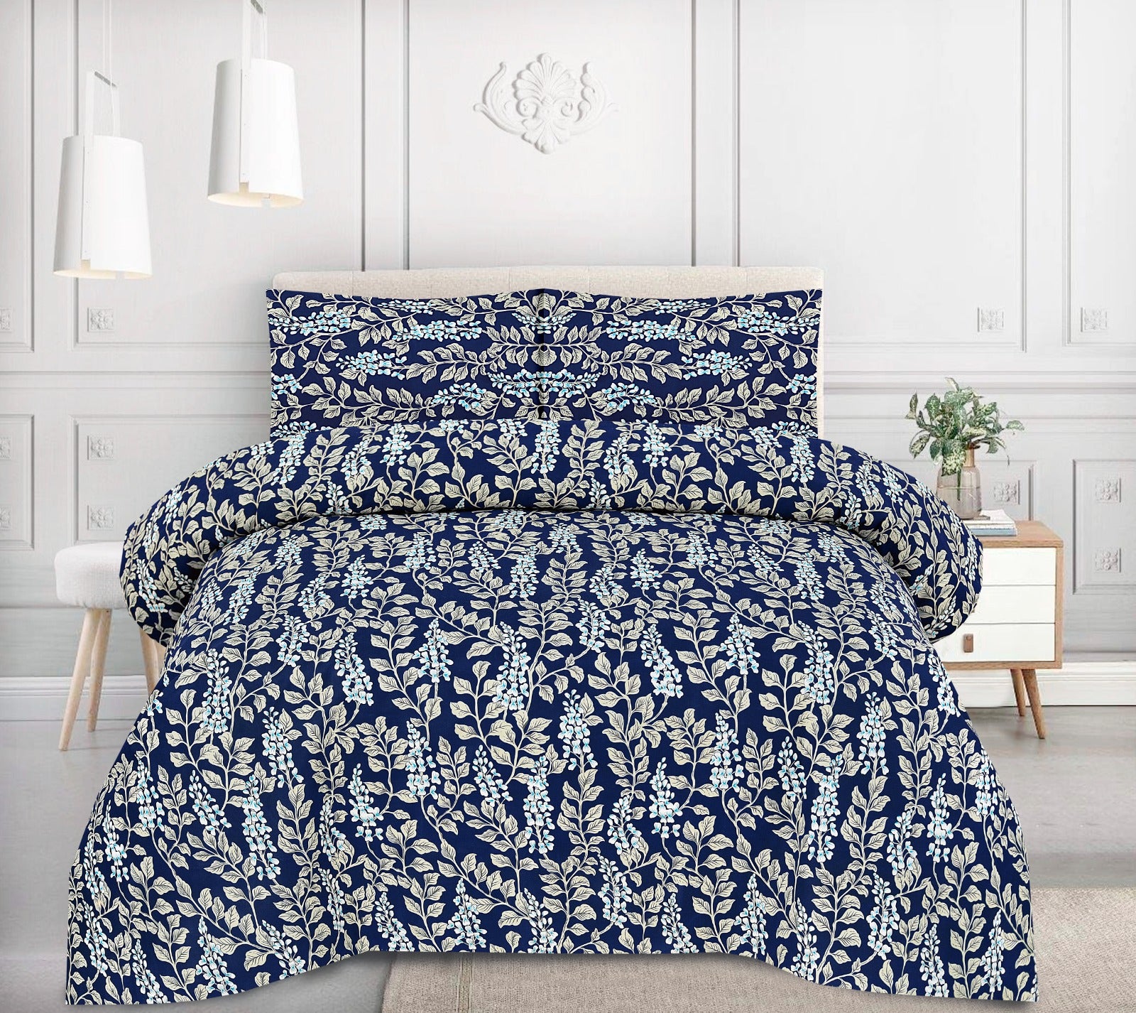Crystal cotton 3 piece Bed sheet