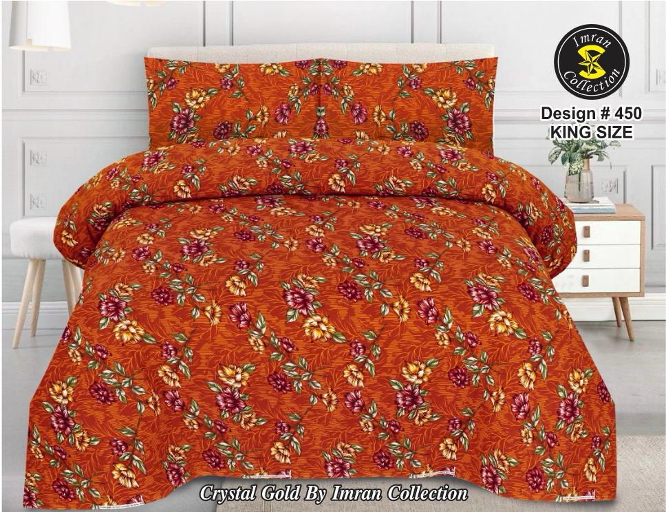Crystal cotton 3 piece bed sheet