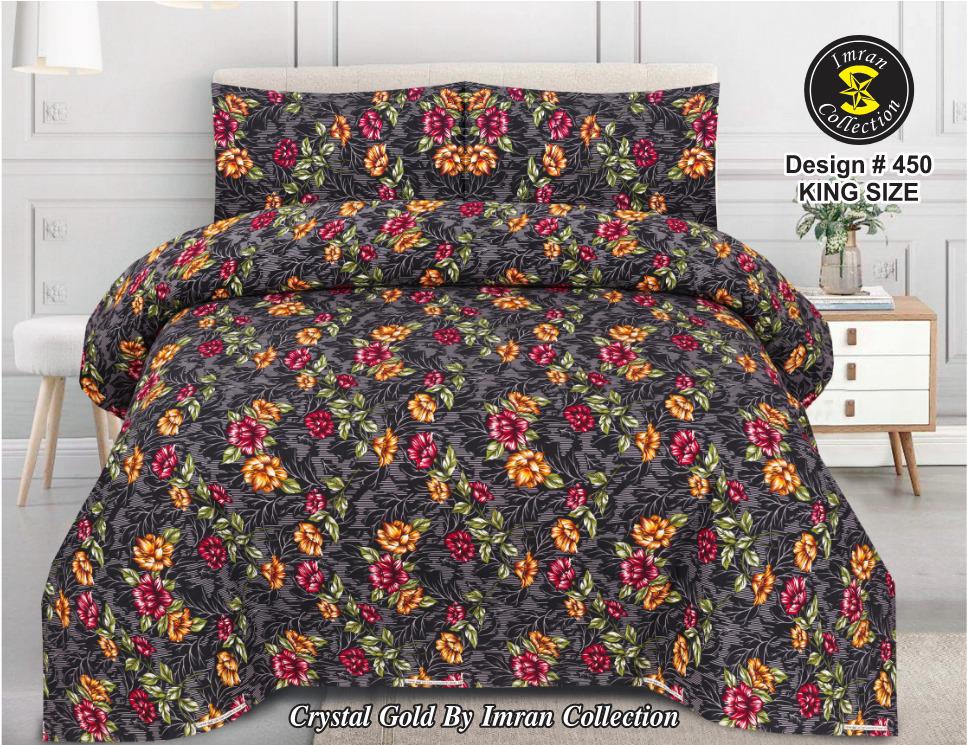 Crystal cotton 3 piece bed sheet