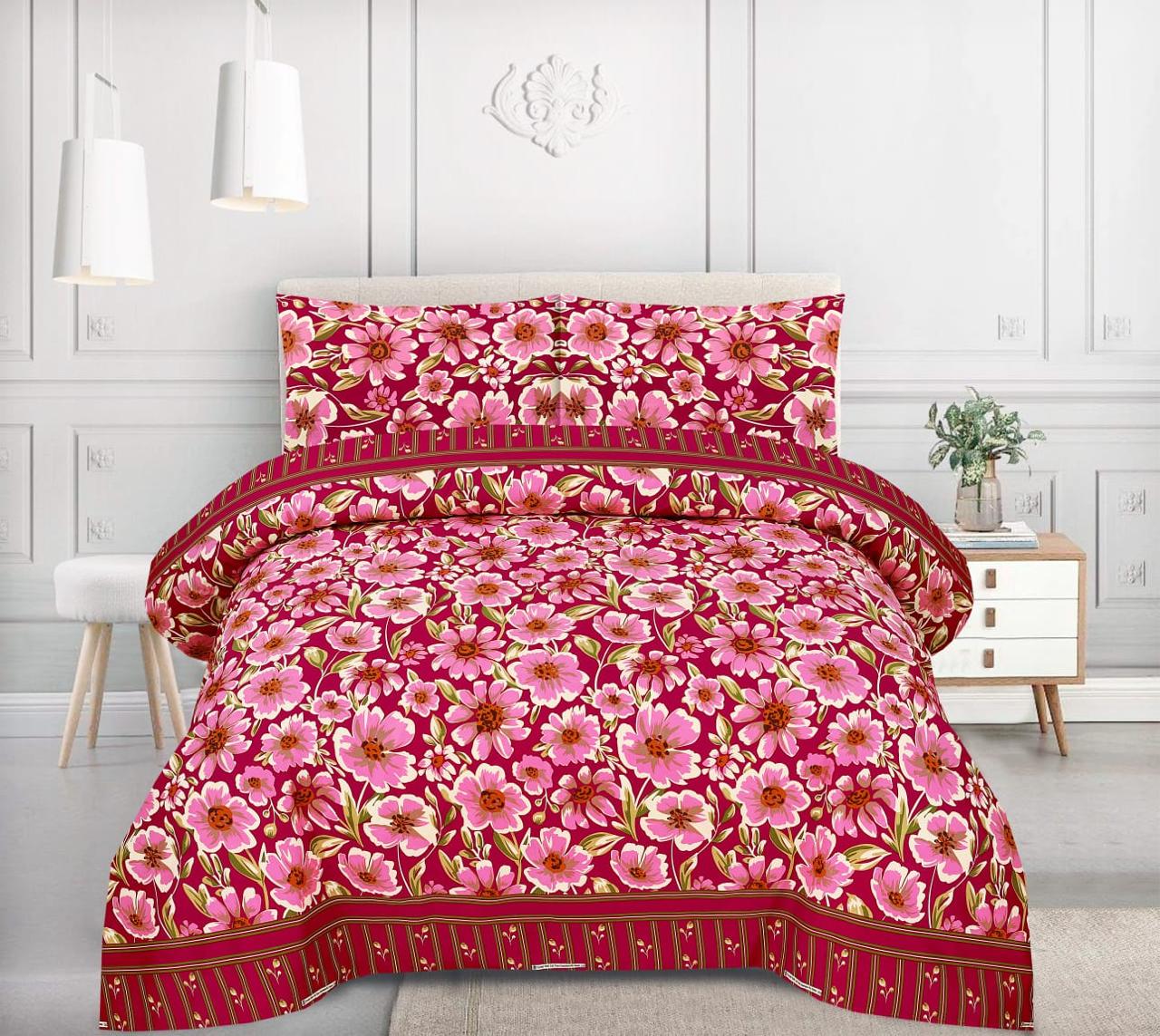 Crystal cotton 3 piece bed sheet