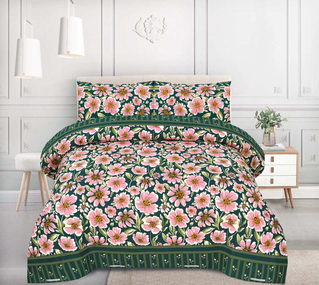 Crystal cotton 3 piece bed sheet