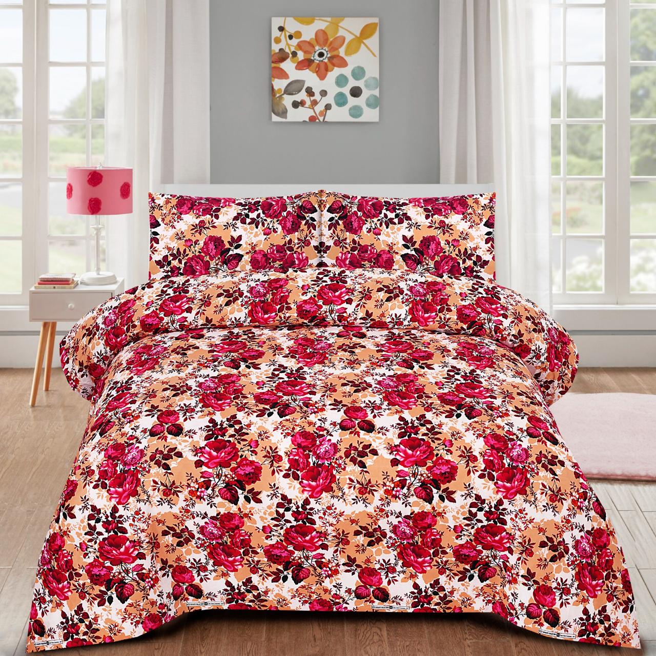 Crystal cotton 3 piece bed sheet